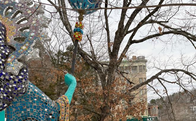 Overlooking the Basin Park Hotel in Eureka Springs