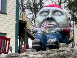 Zombie Humpty with Santa hat