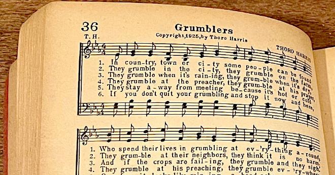 Page from Thoro Harris hymnal